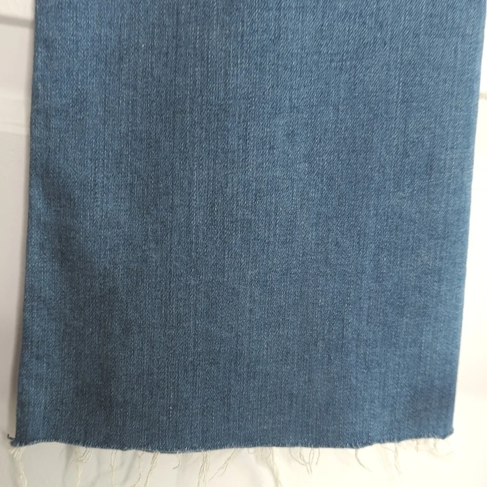 Adriano Goldschmiede The Jodi Crop High Rise Slim Flare Distressed Hem Jeans 28 - Picture 8 of 15